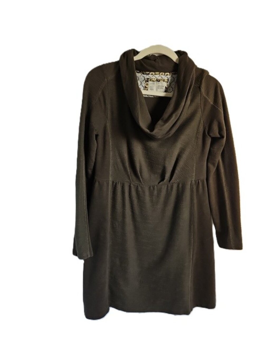 Anthropologie's Saturday Sunday Olive Green Cowl Neck Midi Dress - Size Small